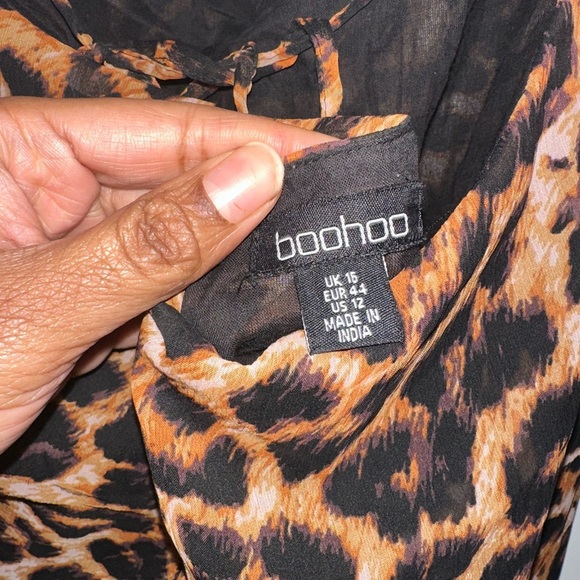 Boohoo Cheetah Print Mini Dress — Size 12 - Picture 6 of 6
